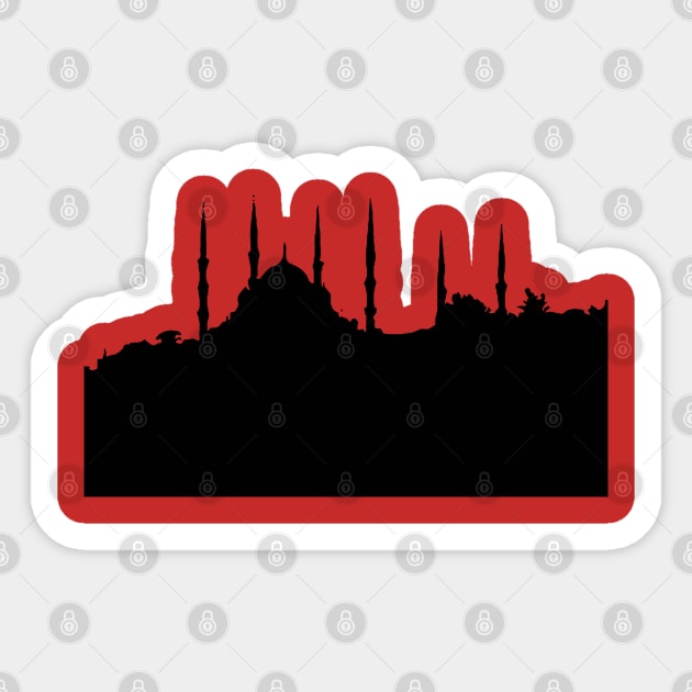 Istanbul Cityscape Silhouette Sticker by taiche